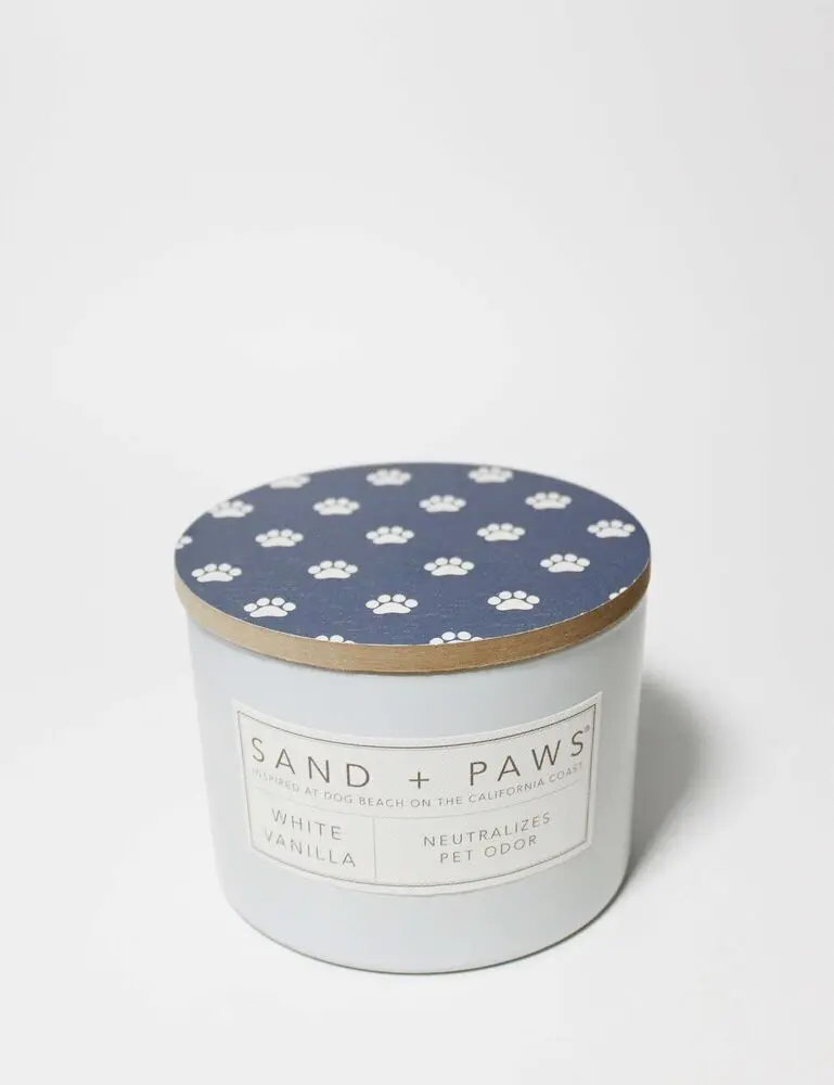 Sand + Paws White Vanilla 12 Oz Scented Candle